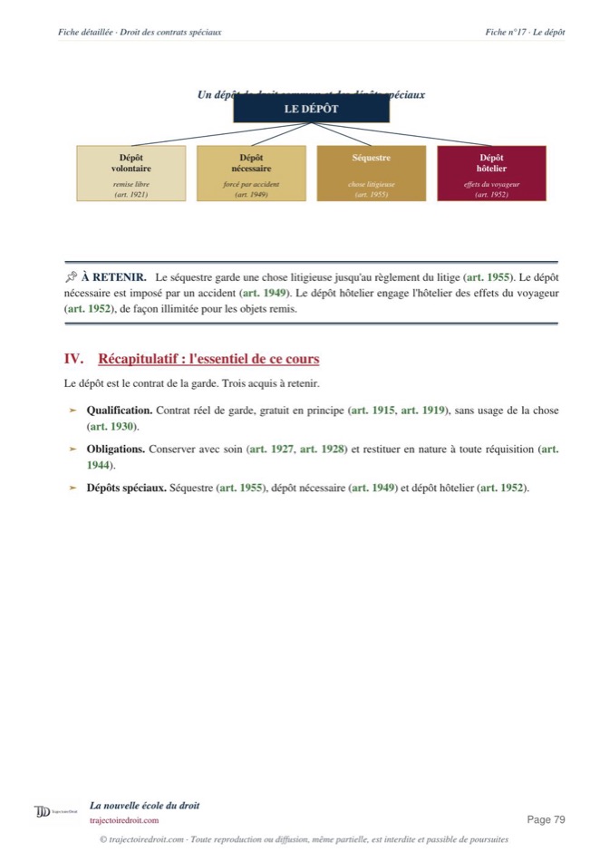 Aperçu de la fiche Contrats spéciaux L3