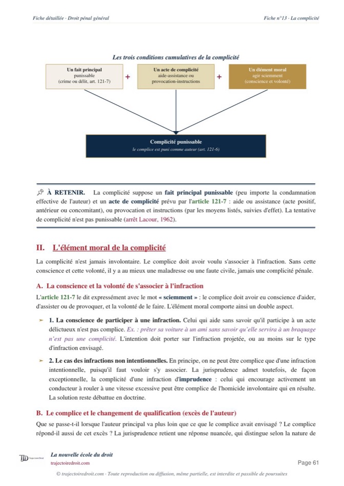 Aperçu de la fiche Droit pénal L2