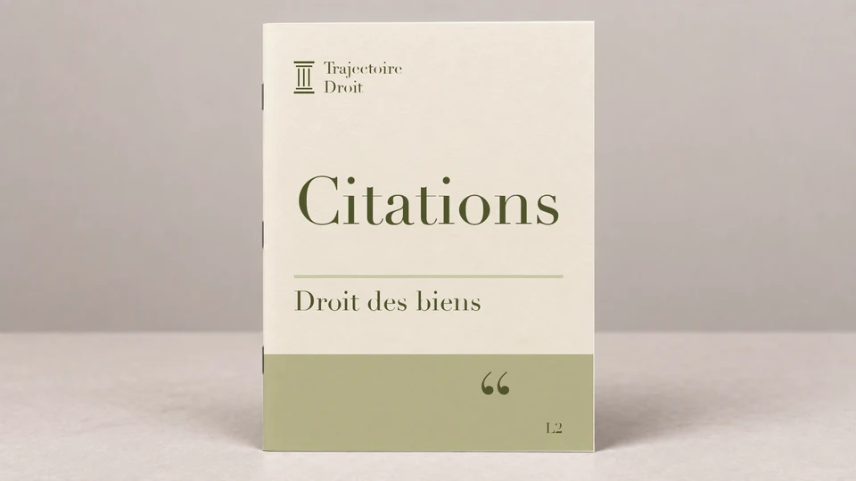 Citations Droit des biens, couverture Trajectoire Droit