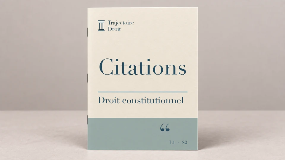 Citations Droit constitutionnel (S2), couverture Trajectoire Droit