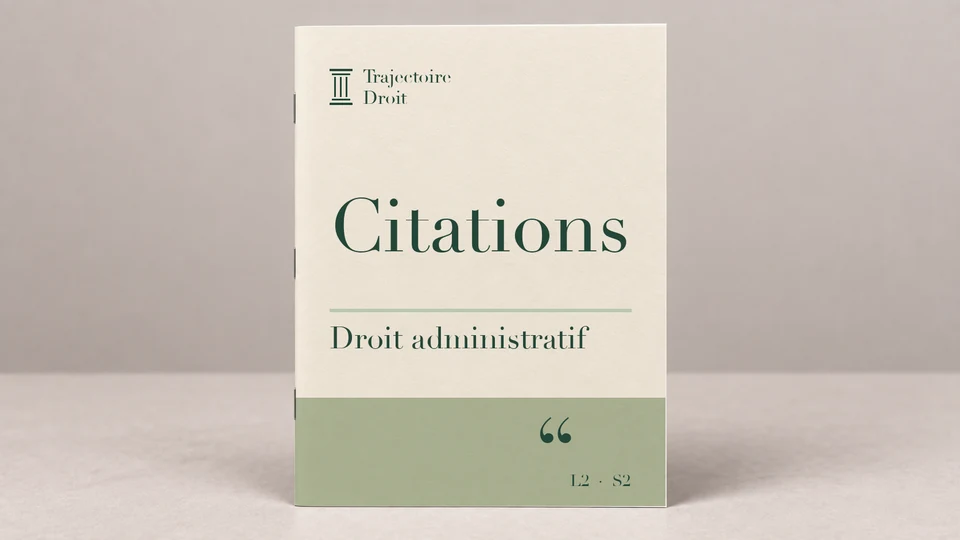 Citations Droit administratif (S2), couverture Trajectoire Droit