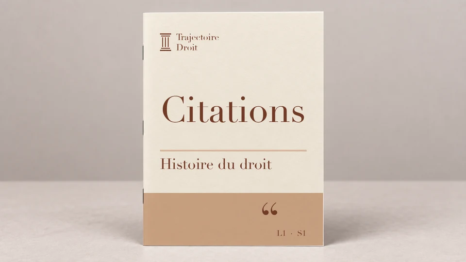 Citations Histoire du droit, couverture Trajectoire Droit