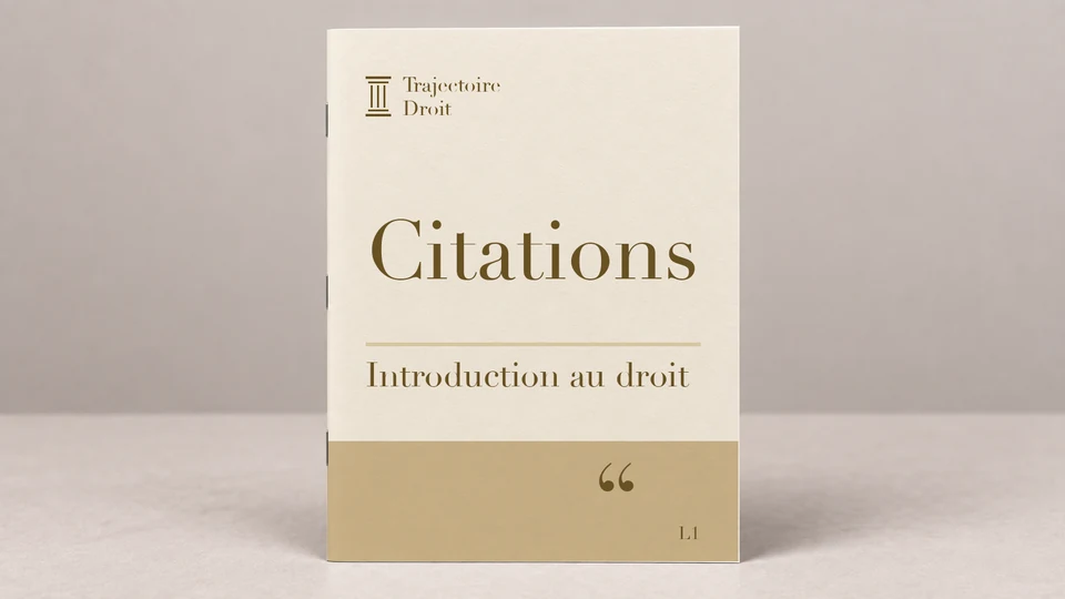 Citations Introduction au droit, couverture Trajectoire Droit