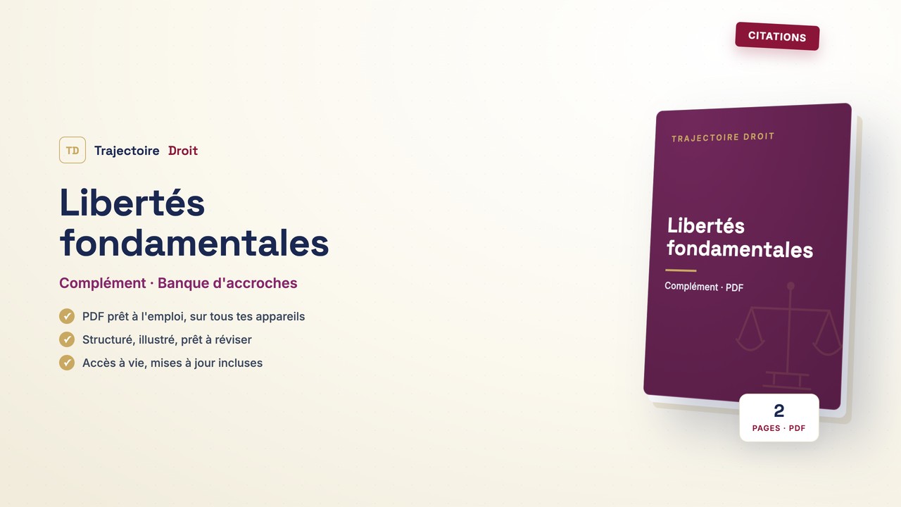 Citations Libertés fondamentales, couverture Trajectoire Droit