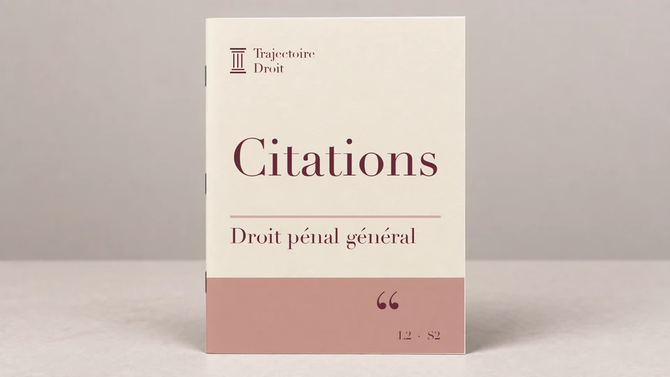 Citations Droit pénal (S2), couverture Trajectoire Droit