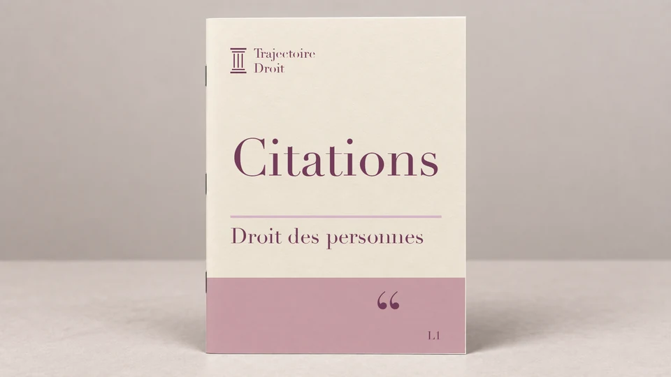 Citations Droit des personnes, couverture Trajectoire Droit