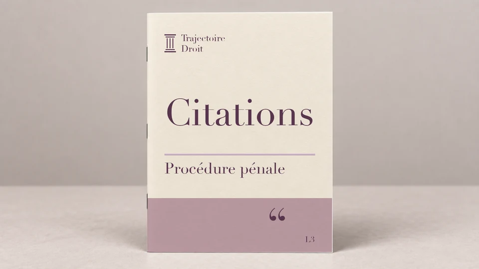 Citations Procédure pénale, couverture Trajectoire Droit