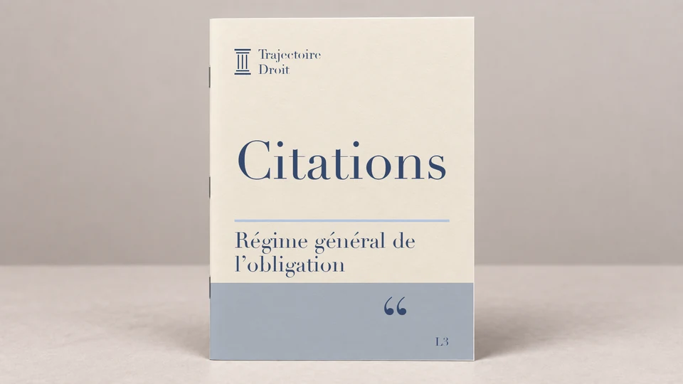 Citations Régime général de l'obligation, couverture Trajectoire Droit