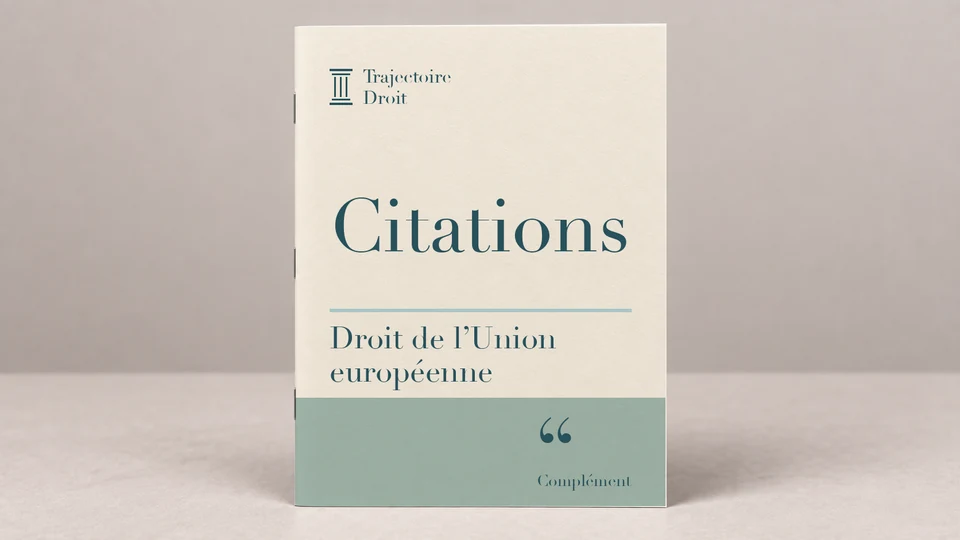 Citations Droit de l'Union européenne, couverture Trajectoire Droit
