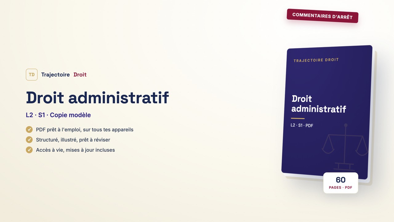 Commentaires d'arrêt Droit administratif, couverture Trajectoire Droit