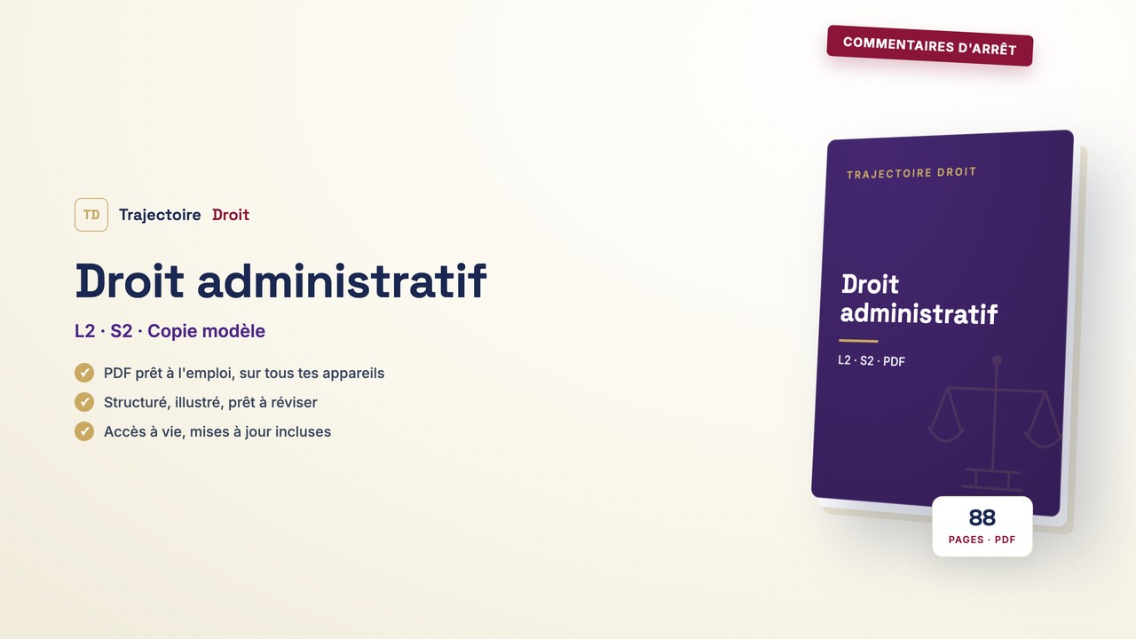 Commentaires d'arrêt Droit administratif, couverture Trajectoire Droit
