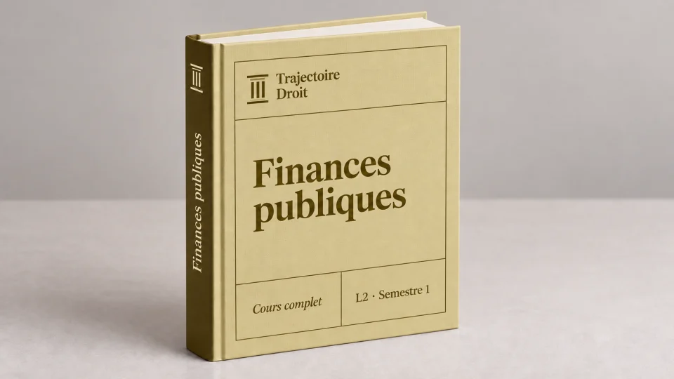 Finances publiques, cours complet, couverture Trajectoire Droit