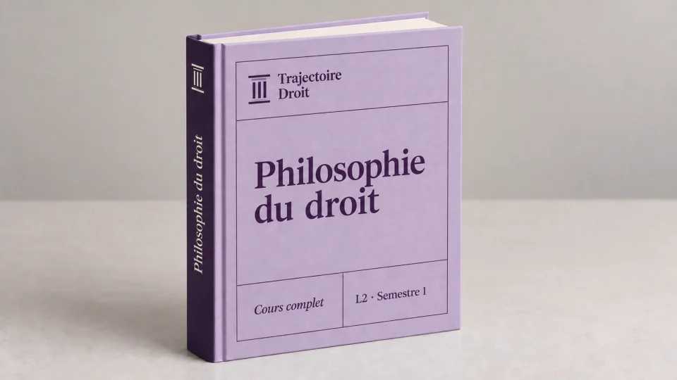 Philosophie du droit, cours complet, couverture Trajectoire Droit