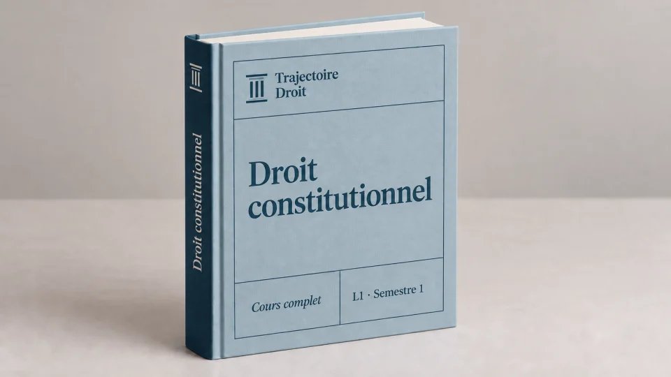 Droit constitutionnel L1 S1, cours complet, couverture Trajectoire Droit