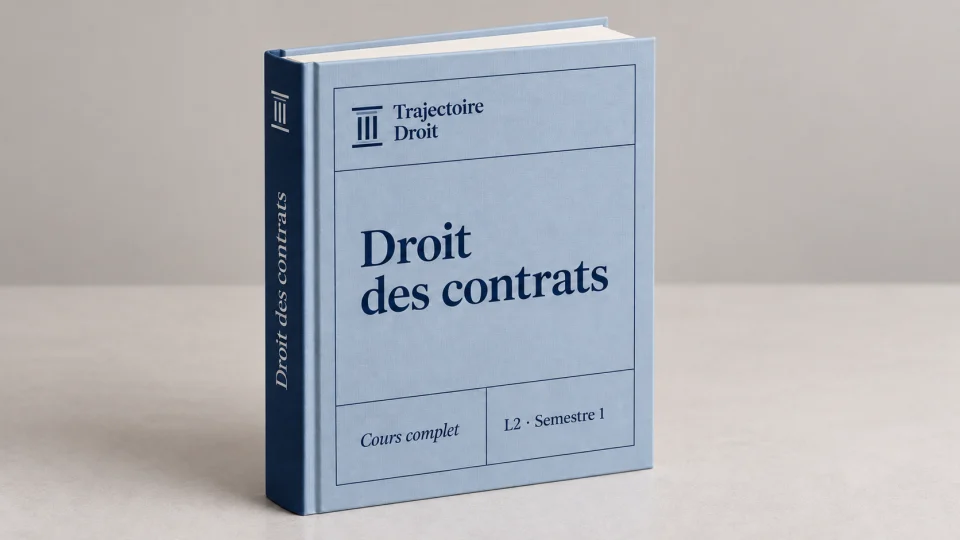 Droit des contrats, cours complet, couverture Trajectoire Droit
