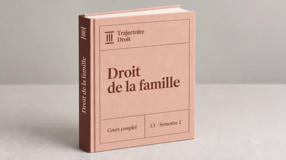 Droit de la famille, cours complet, couverture Trajectoire Droit