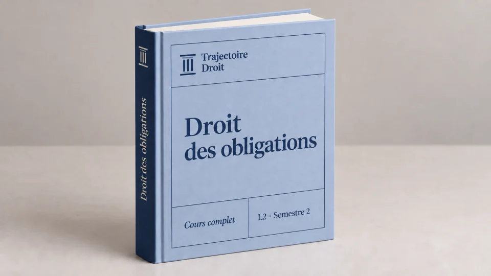 Droit des obligations, cours complet, couverture Trajectoire Droit