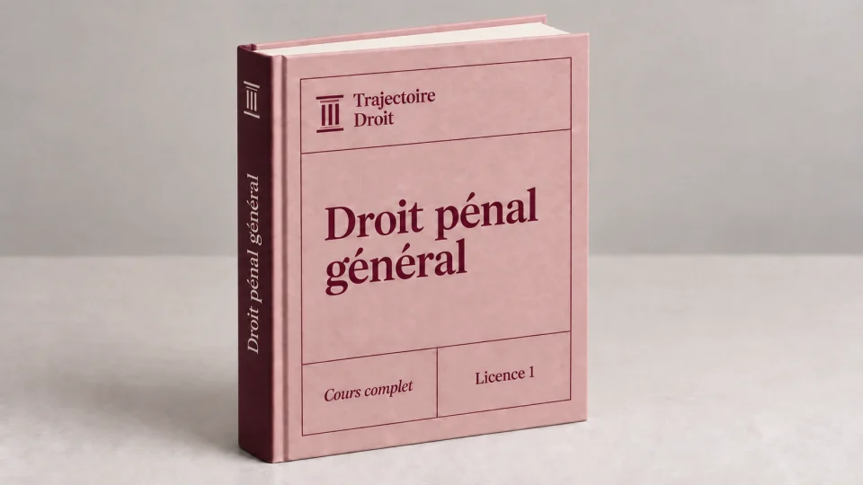 Droit pénal général L1 S2, cours complet, couverture Trajectoire Droit