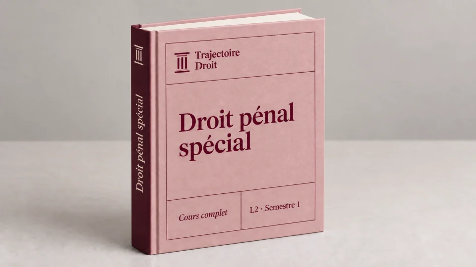 Droit pénal général L2 S1, cours complet, couverture Trajectoire Droit