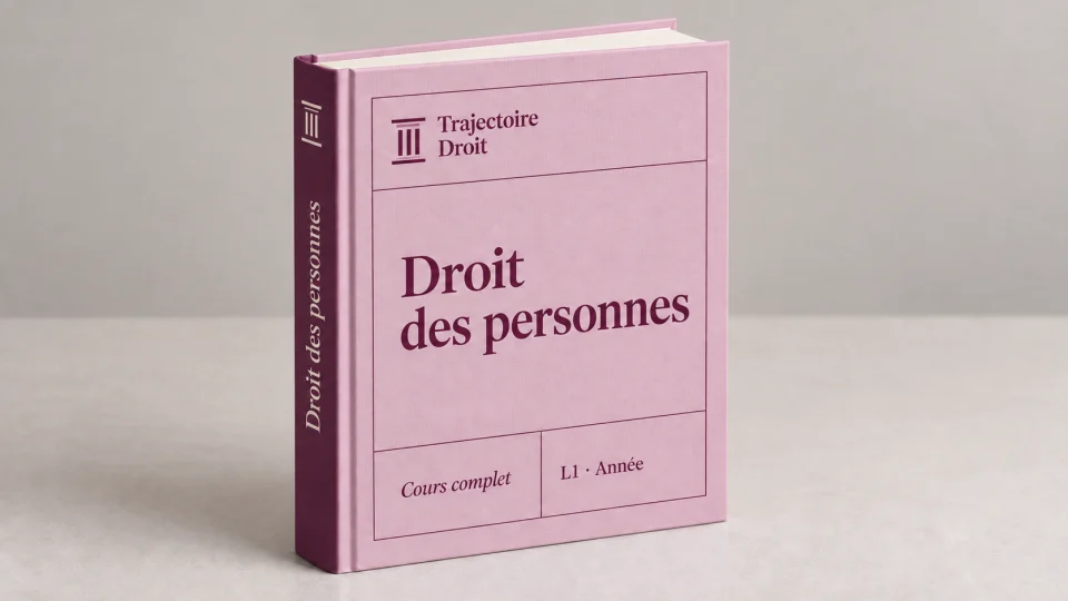 Droit des personnes, cours complet, couverture Trajectoire Droit