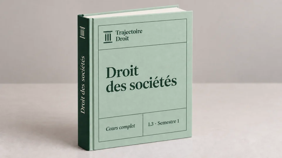 Droit des sociétés, cours complet, couverture Trajectoire Droit