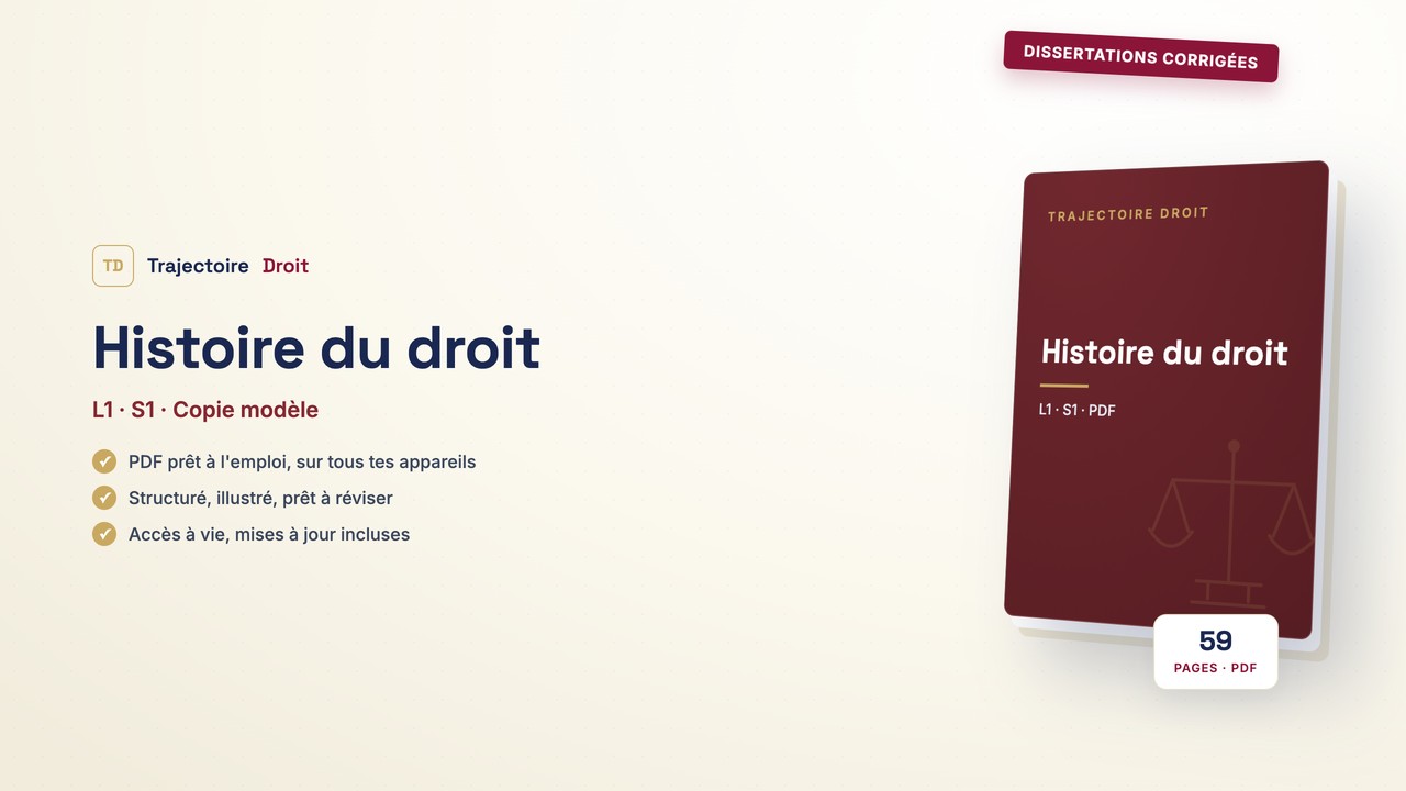 Dissertation corrigée Histoire du droit, couverture Trajectoire Droit
