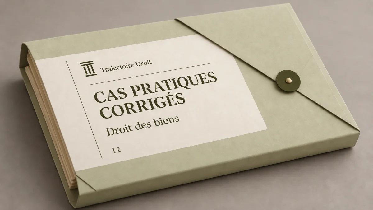 Cas pratiques corrigés Droit des biens, couverture Trajectoire Droit