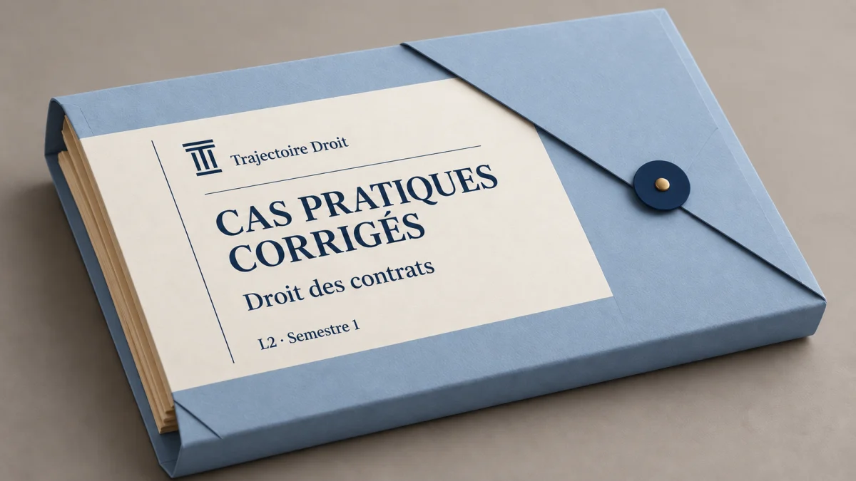 Cas pratiques corrigés Droit des contrats, couverture Trajectoire Droit