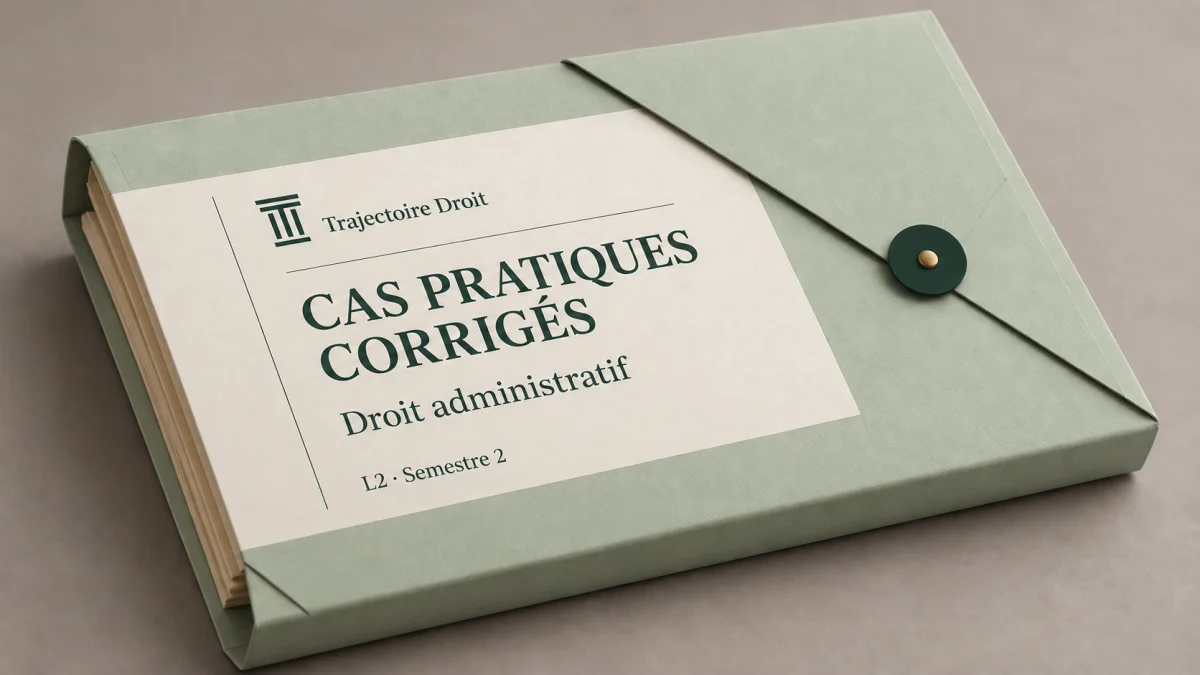 Cas pratiques corrigés Droit administratif, couverture Trajectoire Droit