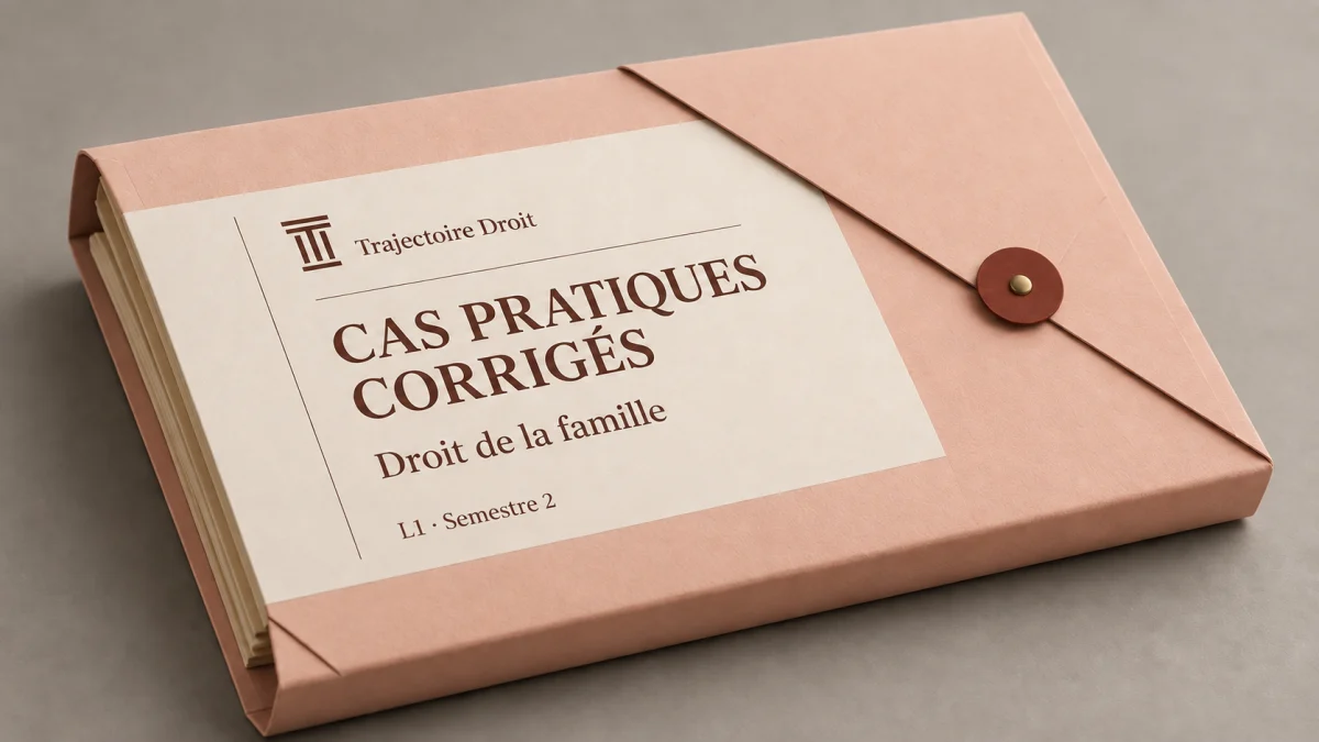 Cas pratiques corrigés Droit de la famille, couverture Trajectoire Droit