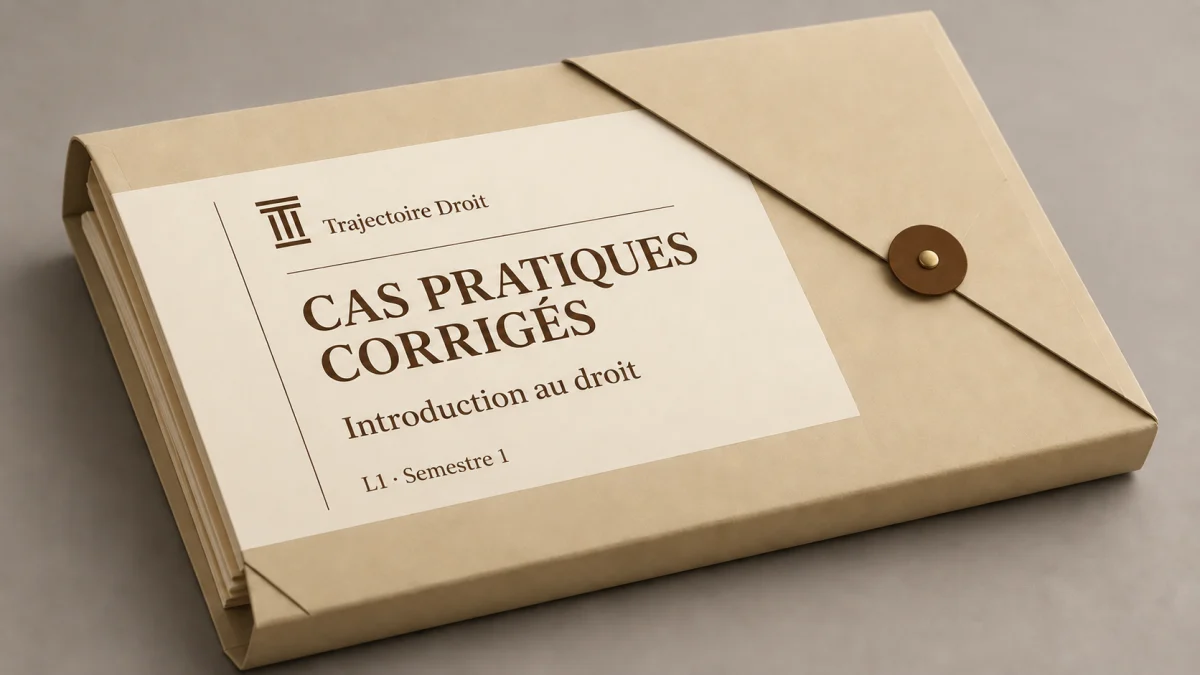 Cas pratiques corrigés Introduction au droit, couverture Trajectoire Droit