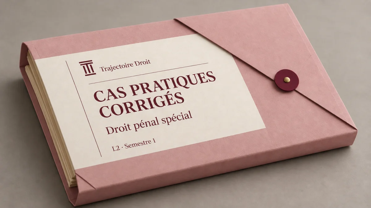 Cas pratiques corrigés Droit pénal spécial, couverture Trajectoire Droit