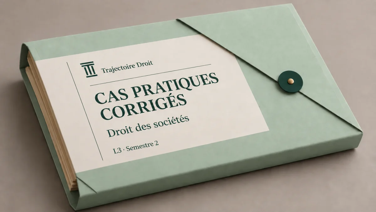 Cas pratiques corrigés Droit des sociétés semestre 2, couverture Trajectoire Droit