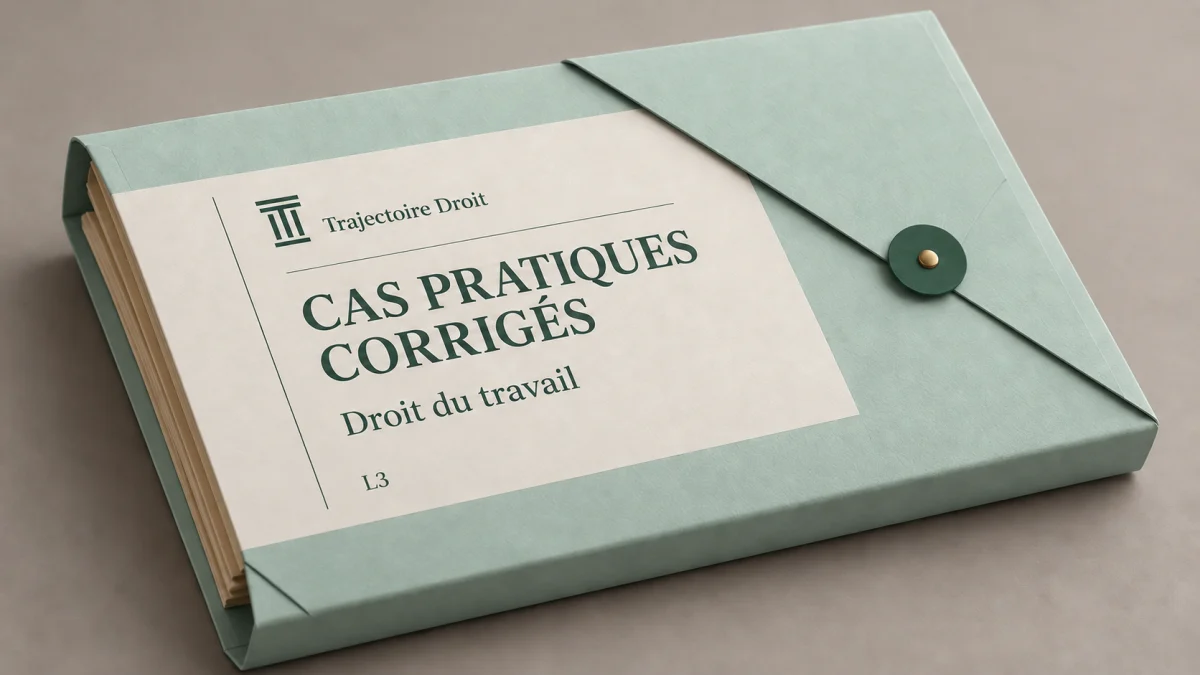 Cas pratiques corrigés Droit du travail, couverture Trajectoire Droit