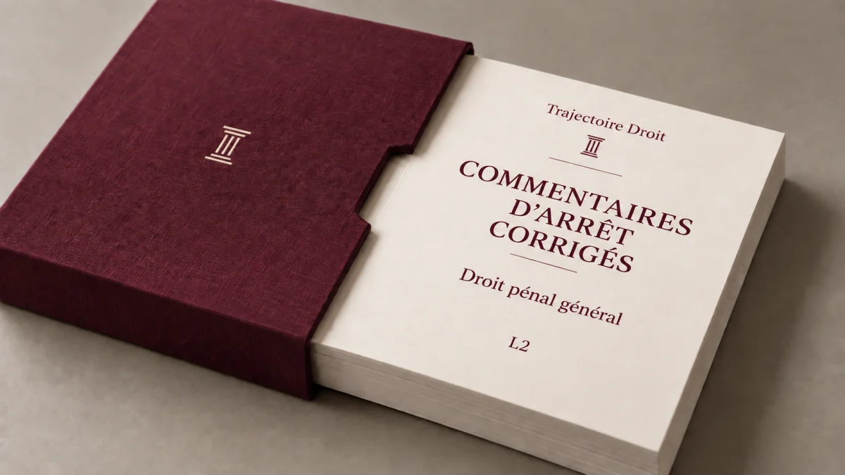 Commentaires d'arrêt Droit pénal, couverture Trajectoire Droit