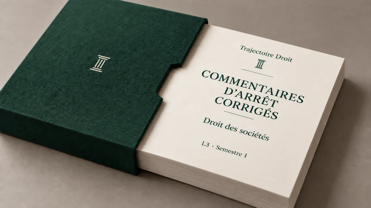 Commentaires d'arrêt Droit des sociétés, couverture Trajectoire Droit