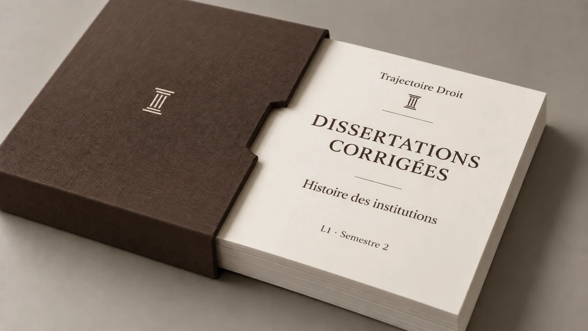 Dissertation corrigée Histoire des institutions, couverture Trajectoire Droit