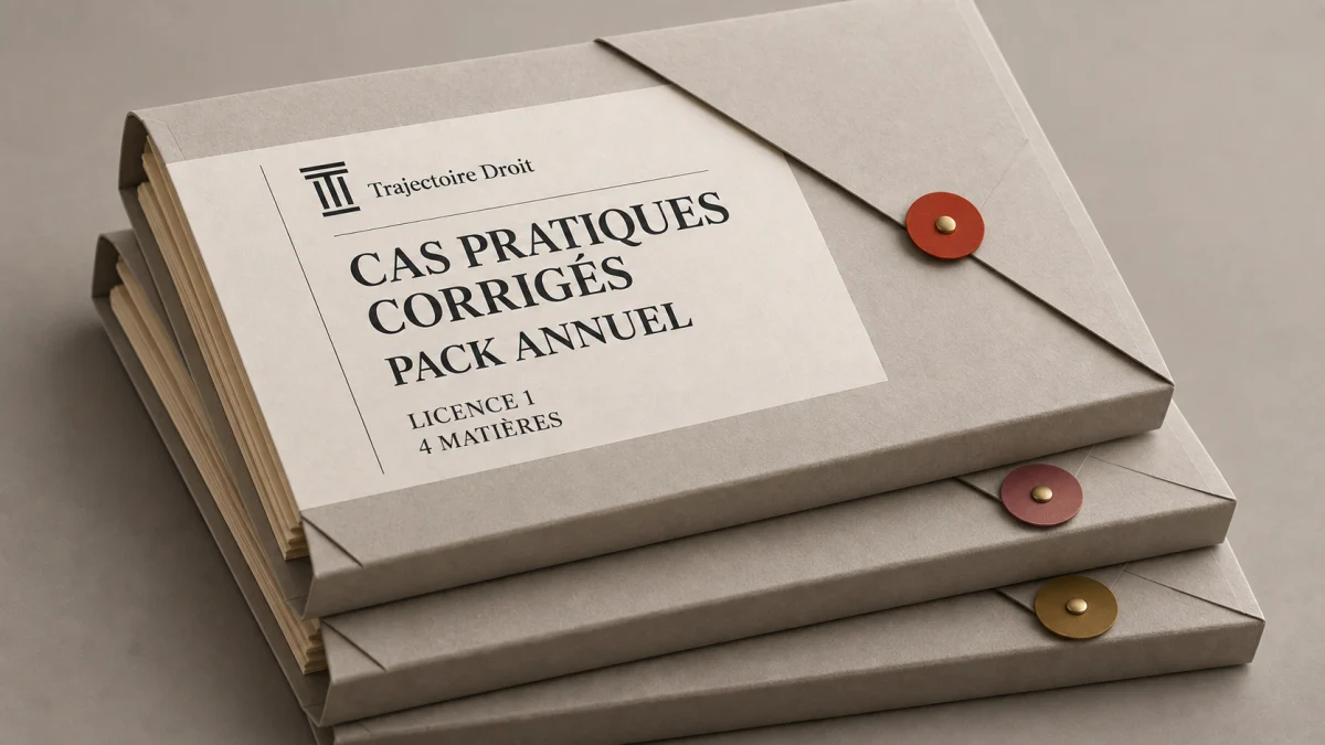 Pack annuel de cas pratiques corrigés L1, couverture Trajectoire Droit