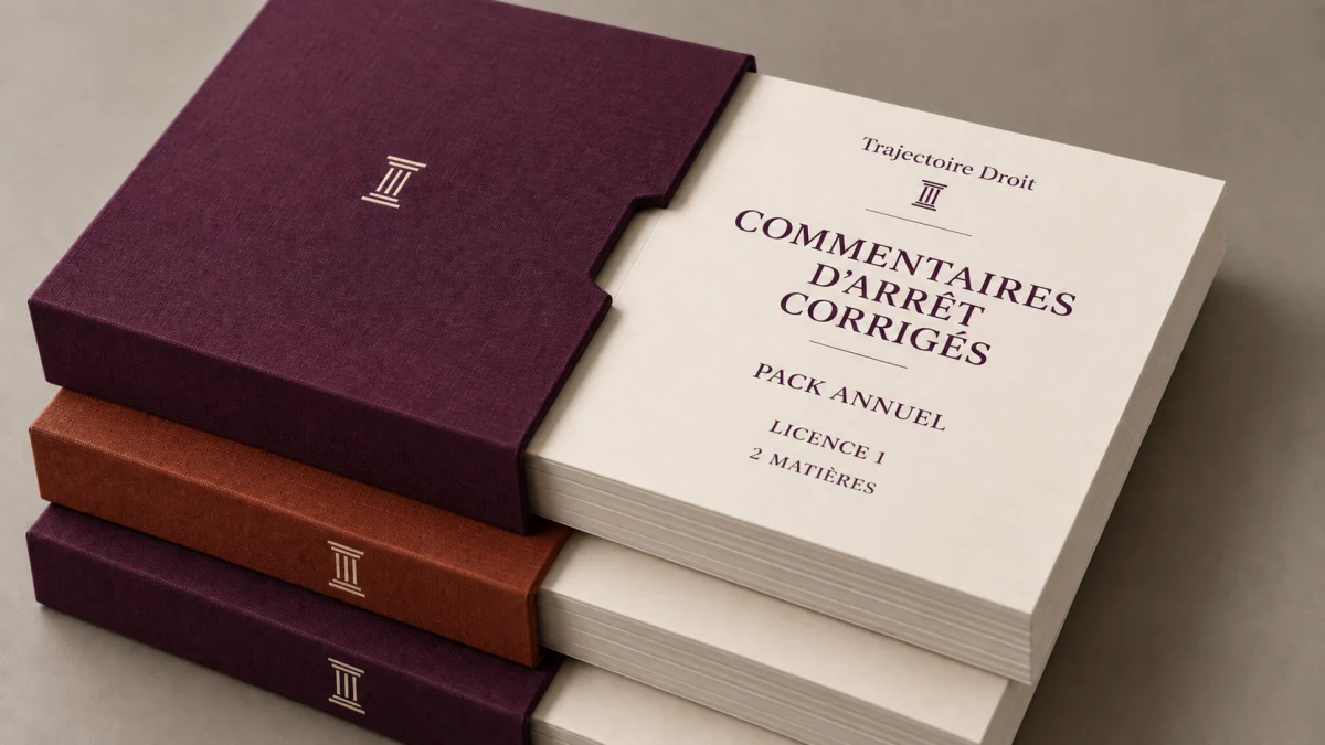 Pack annuel de commentaires d'arrêt corrigés L1, couverture Trajectoire Droit