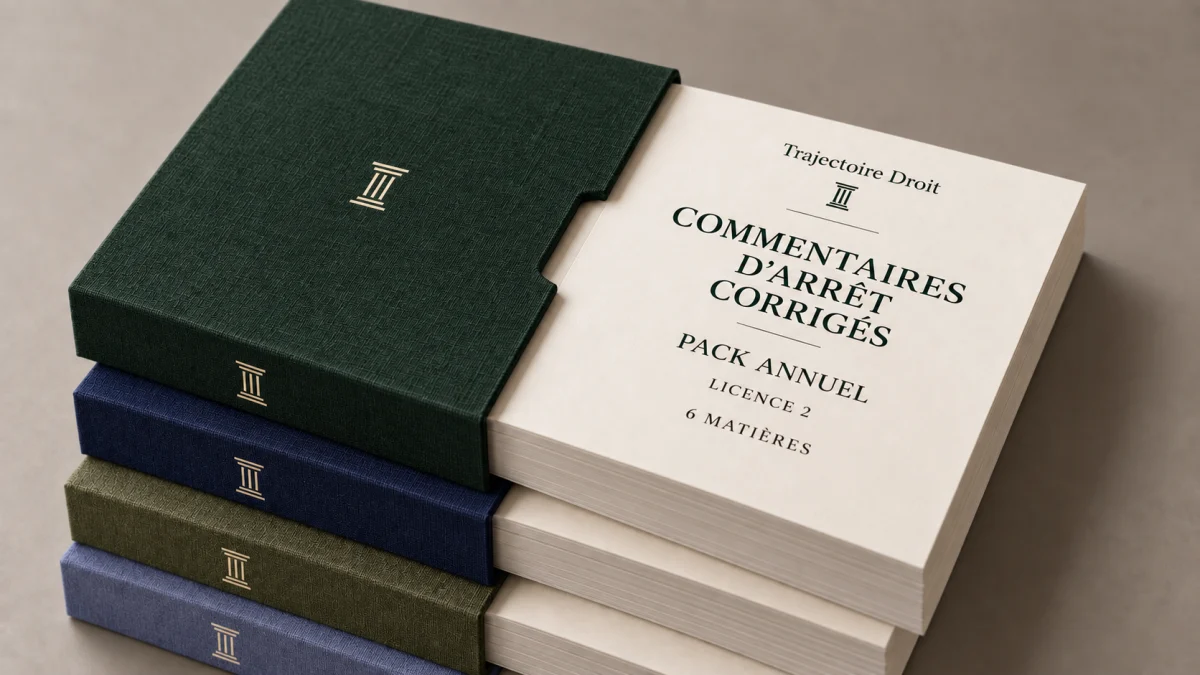Pack annuel de commentaires d'arrêt corrigés L2, couverture Trajectoire Droit