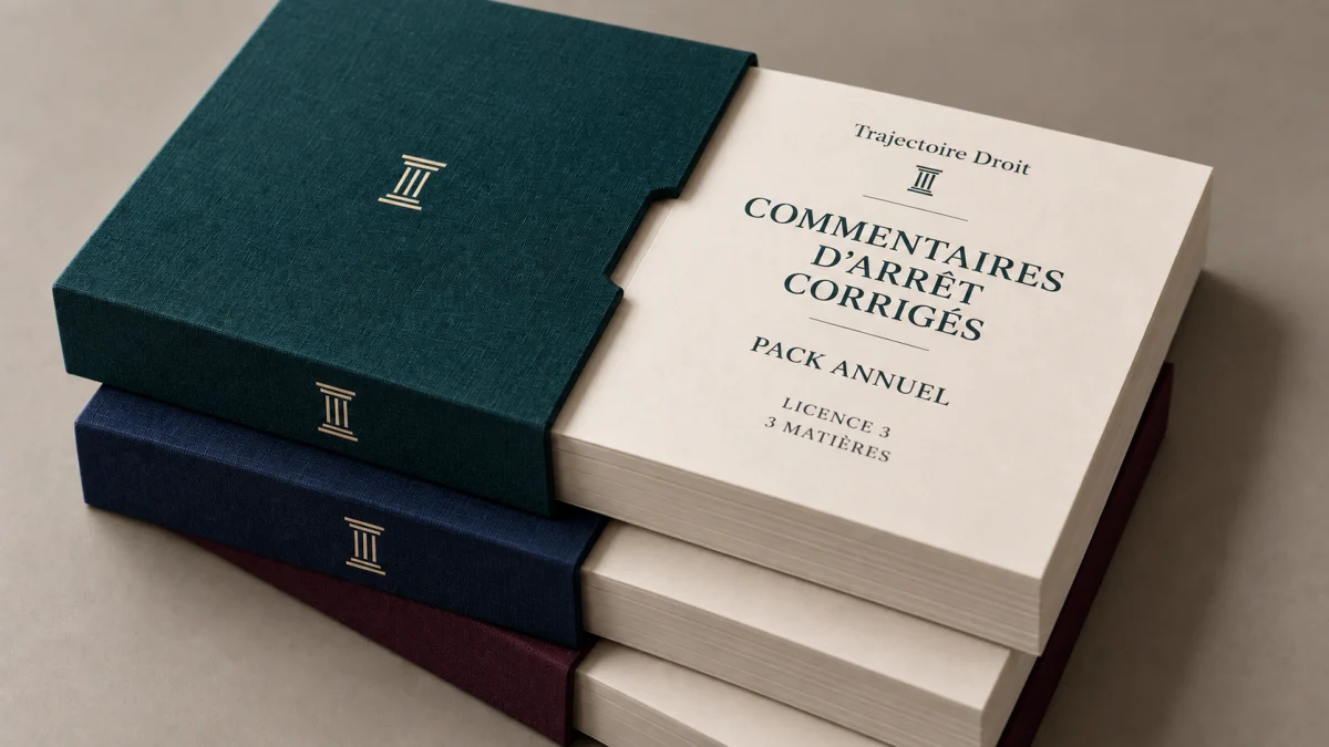 Pack annuel de commentaires d'arrêt corrigés L3, couverture Trajectoire Droit
