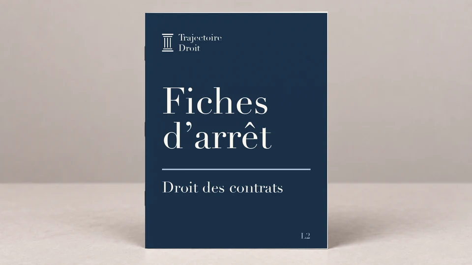 Fiches d'arrêt Droit des contrats, couverture Trajectoire Droit