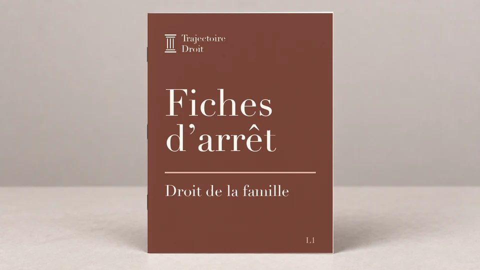 Fiches d'arrêt Droit de la famille, couverture Trajectoire Droit