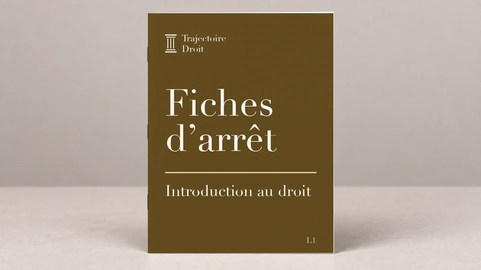 Fiches d'arrêt Introduction au droit, couverture Trajectoire Droit