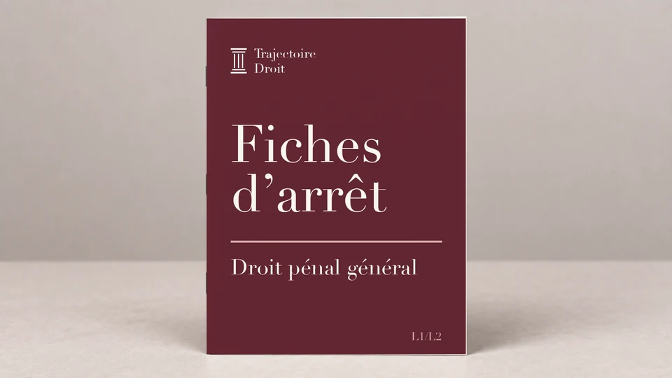 Fiches d'arrêt Droit pénal, couverture Trajectoire Droit