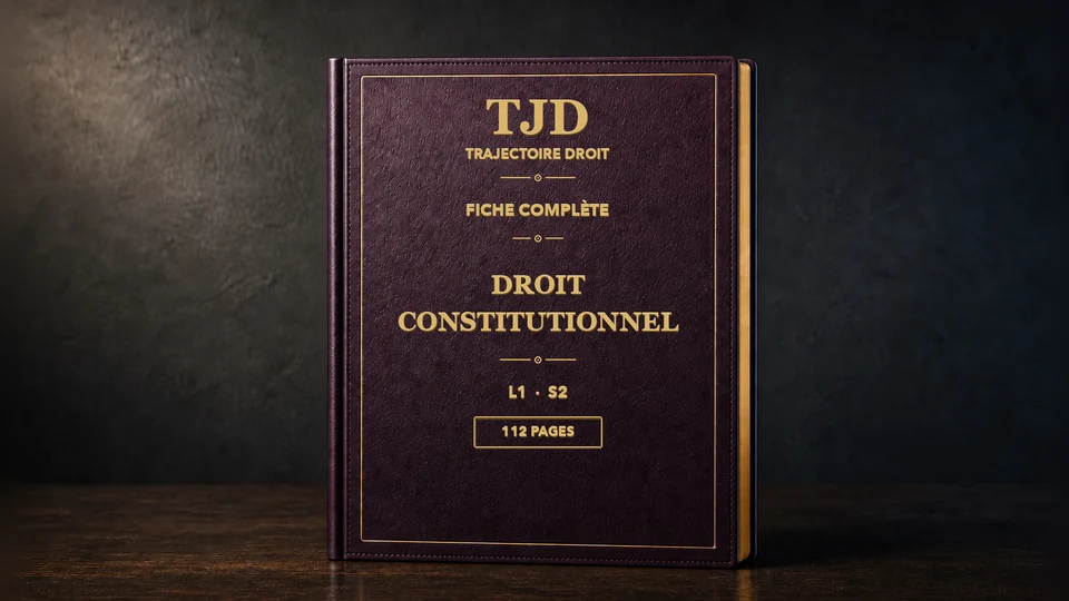 Droit constitutionnel , fiche complète, couverture Trajectoire Droit
