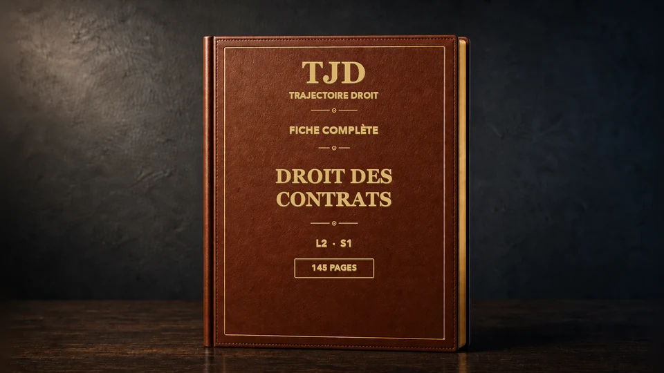 Droit des contrats , fiche complète, couverture Trajectoire Droit