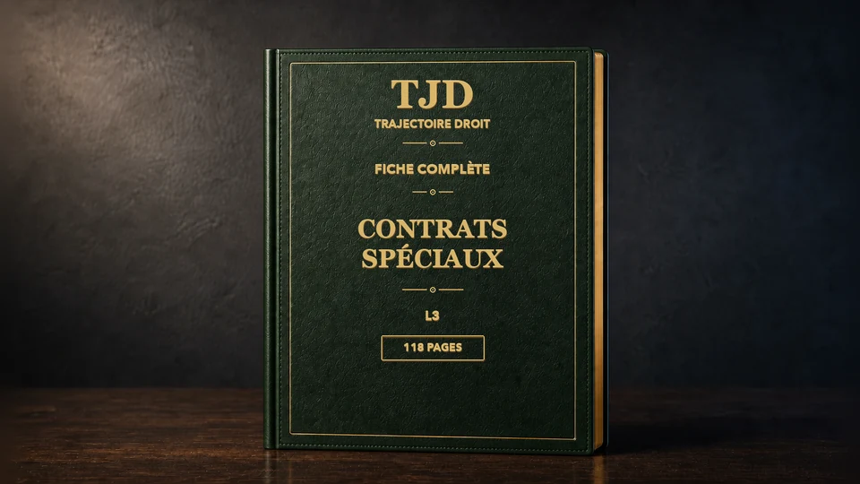 Contrats spéciaux , fiche complète, couverture Trajectoire Droit
