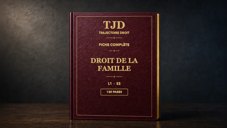 Droit de la famille , fiche complète, couverture Trajectoire Droit