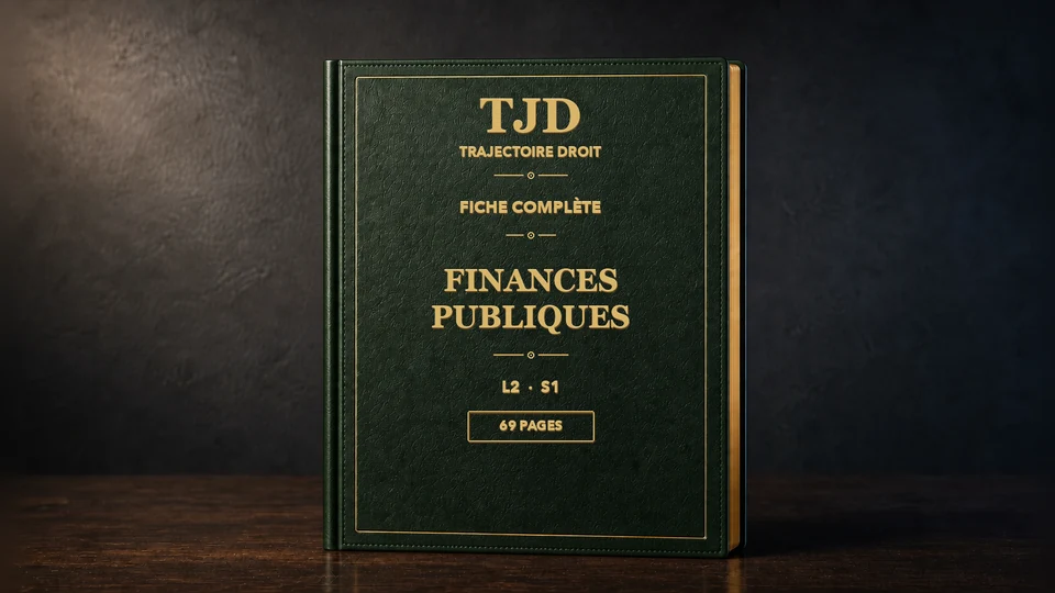 Finances publiques L2 S1, fiche complète, couverture Trajectoire Droit